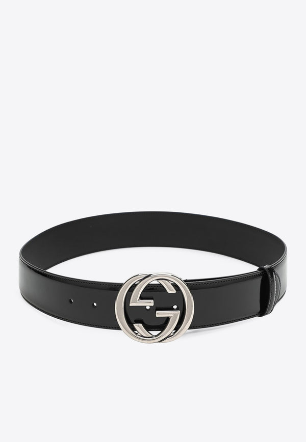 Gucci Interlocking G Leather Belt Black 763389AACBA/N_GUC-1000