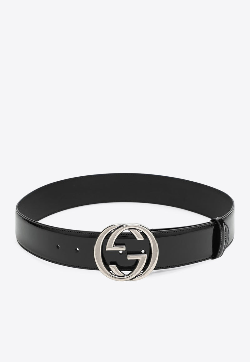 Gucci Interlocking G Leather Belt Black 763389AACBA/N_GUC-1000