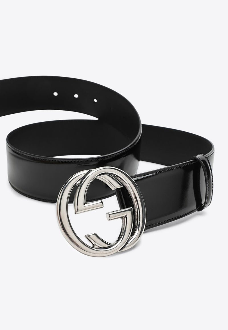 Gucci Interlocking G Leather Belt Black 763389AACBA/N_GUC-1000