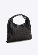 Bottega Veneta Small Hop Shoulder Bag in Intrecciato Leather 763966V3IV1 1019 Black