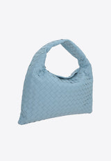 Bottega Veneta Small Hop Shoulder Bag in Intrecciato Leather 763966V3IV1 1728 Ice