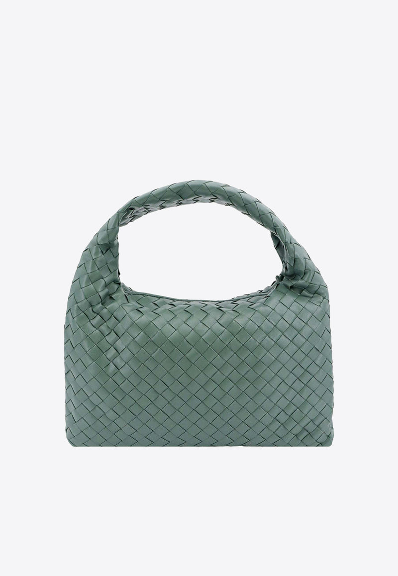 Bottega Veneta Small Hop Shoulder Bag in Intrecciato Leather 763966V3IV1 3268 Aloe