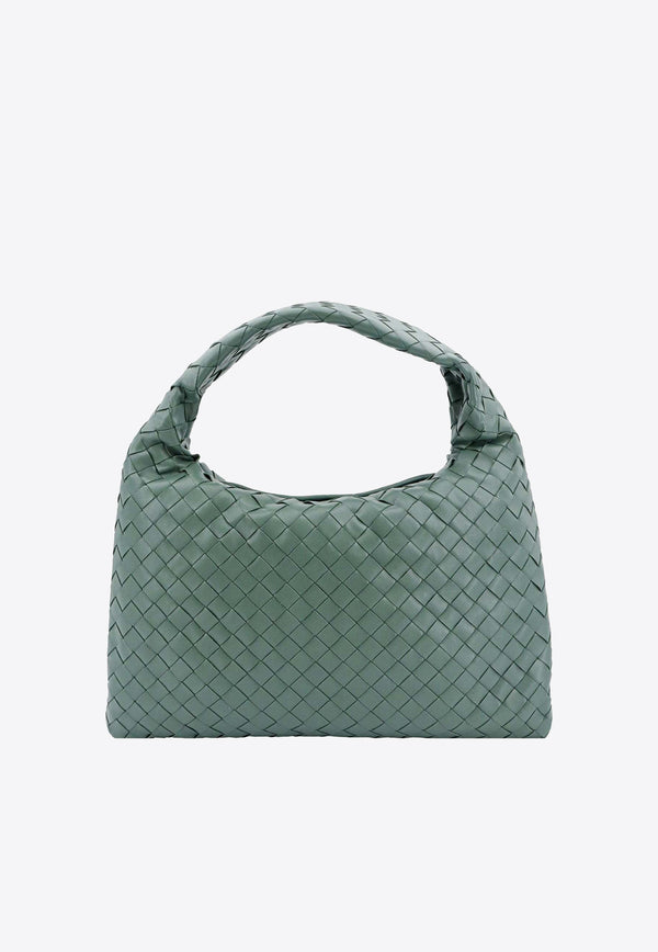 Bottega Veneta Small Hop Shoulder Bag in Intrecciato Leather 763966V3IV1 3268 Aloe