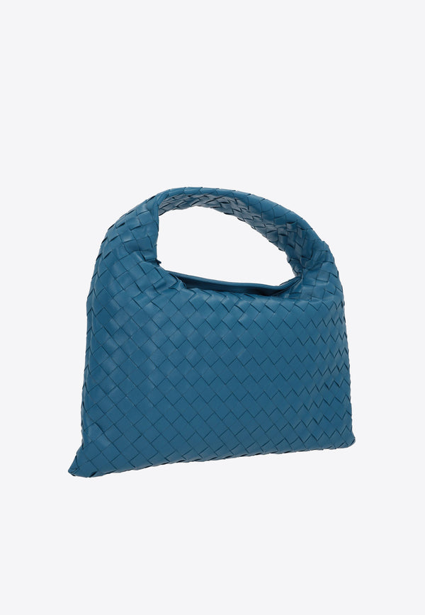 Bottega Veneta Small Hop Shoulder Bag in Intrecciato Leather 763966V3IV1 4425 Deep Pacific
