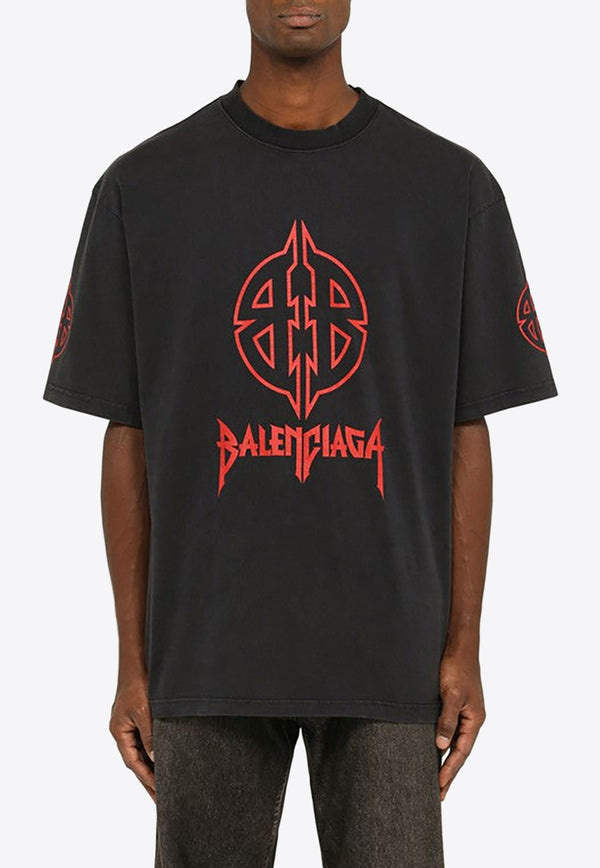 Balenciaga Metal BB Logo Crewneck T-shirt Black 764235TPVI2/N_BALEN-1568