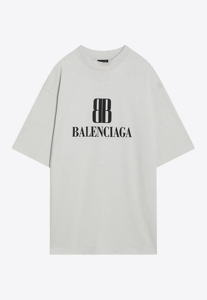 Balenciaga Nano BB Logo Crewneck T-shirt White 764235TSVU4/R_BALEN-9012