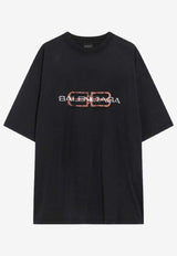 Balenciaga BB Icon Stencil Print T-shirt Black 764235TTVD6/R_BALEN-1041