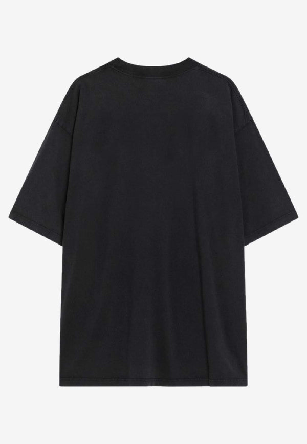 Balenciaga BB Icon Stencil Print T-shirt Black 764235TTVD6/R_BALEN-1041