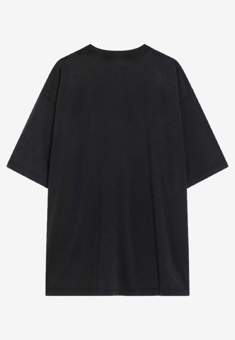 Balenciaga BB Icon Stencil Print T-shirt Black 764235TTVD6/R_BALEN-1041