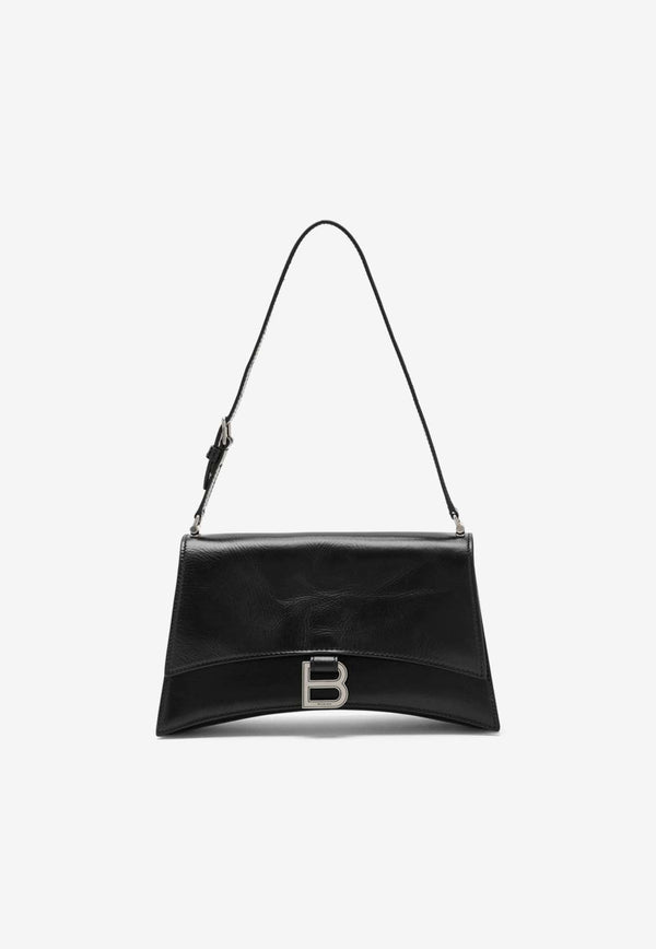 Balenciaga Small Crush Sling Bag in Leather Black 7657342AAR2/N_BALEN-1000