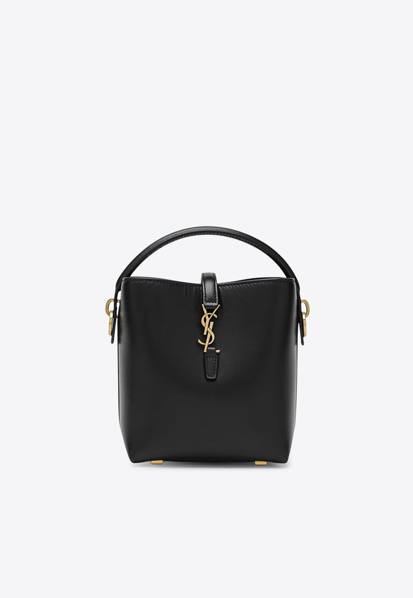 Saint Laurent Mini Le 37 Calf Leather Bucket Bag  Black 7658702R20W/R_YSL-1000