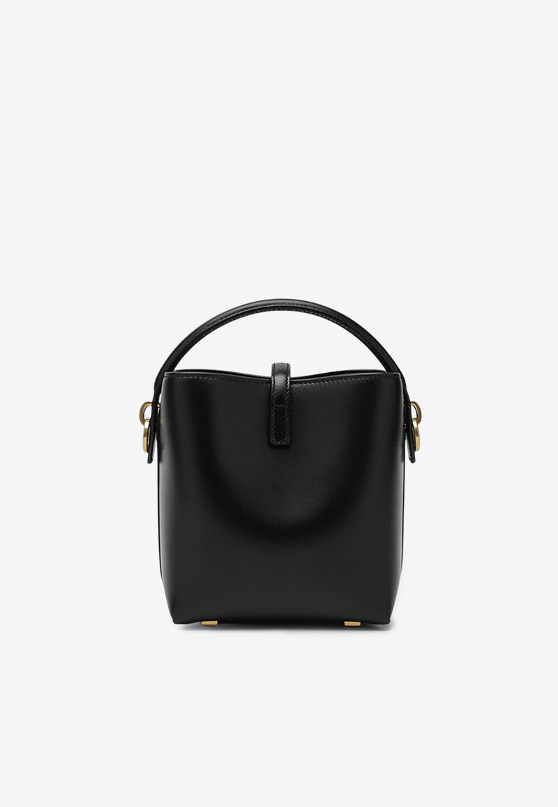 Saint Laurent Mini Le 37 Calf Leather Bucket Bag  Black 7658702R20W/R_YSL-1000