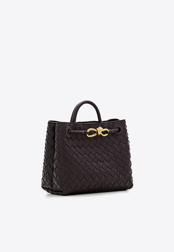 Bottega Veneta Small Andiamo Top Handle Bag in Intrecciato Leather 766014VCPP1 2272 Fondant