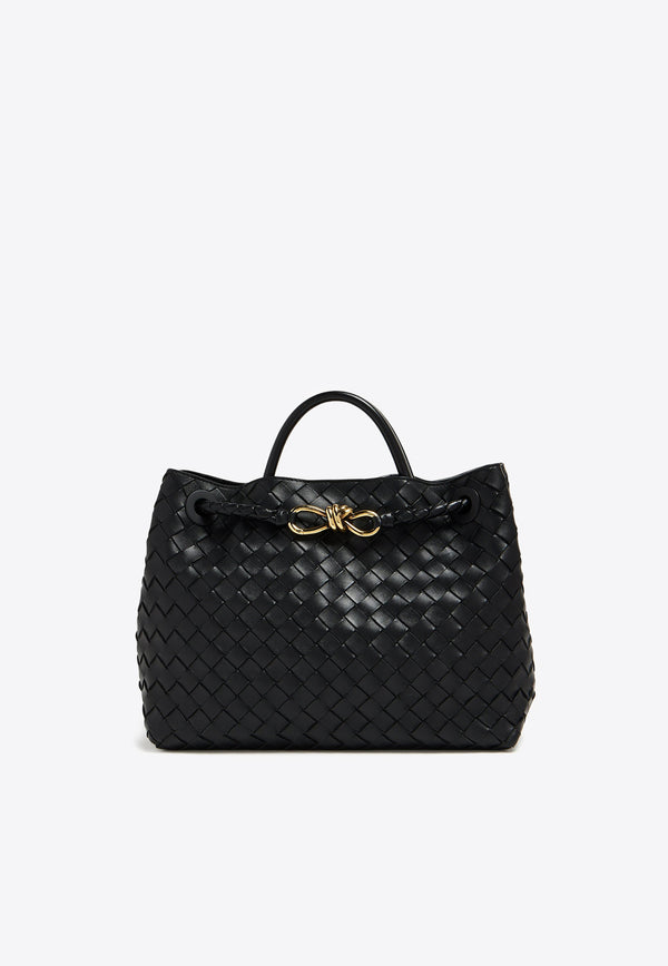 Bottega Veneta Medium Andiamo Top Handle Bag in Intrecciato Leather 766016VCPP1 1139 Black