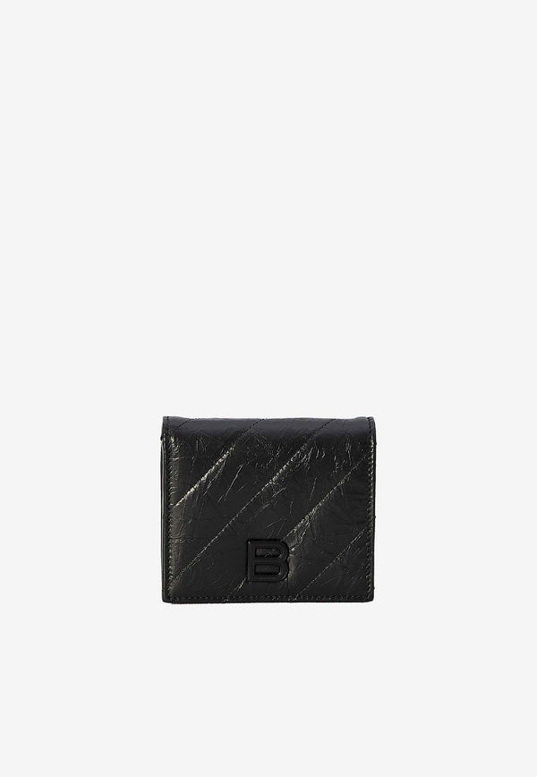 Balenciaga Crush Leather Wallet 766461-2AAWW-1000 Black