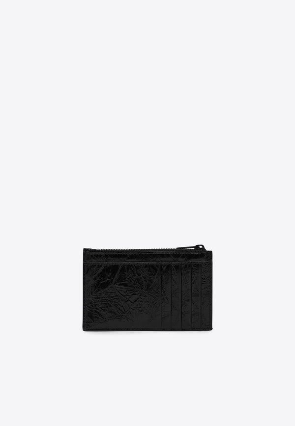 Balenciaga Crush Leather Cardholder Black 7664652AA65/P_BALEN-1000