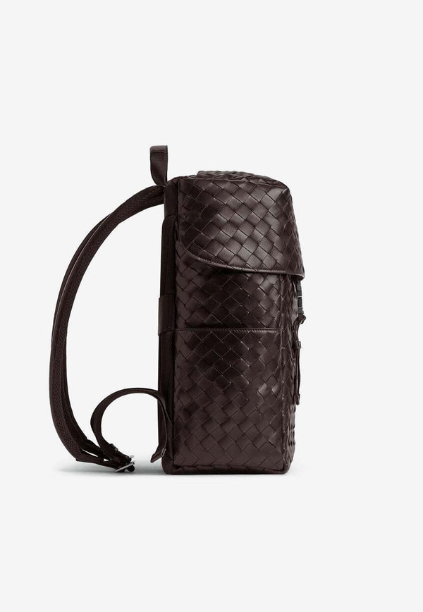 Bottega Veneta Intrecciato Flap Leather Backpack 766580V2HL2 2145
