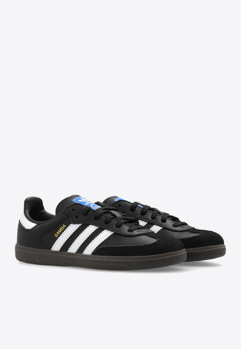 Adidas Kids Boys Samba OG Leather Sneakers Black IE3678 0-CBLACK FTWWHT GUM5