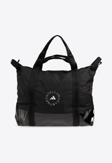 Adidas By Stella McCartney Logo Print Gym Tote Bag Black IS9028 0-BLACK WHITE BLACK