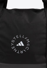 Adidas By Stella McCartney Logo Print Gym Tote Bag Black IS9028 0-BLACK WHITE BLACK