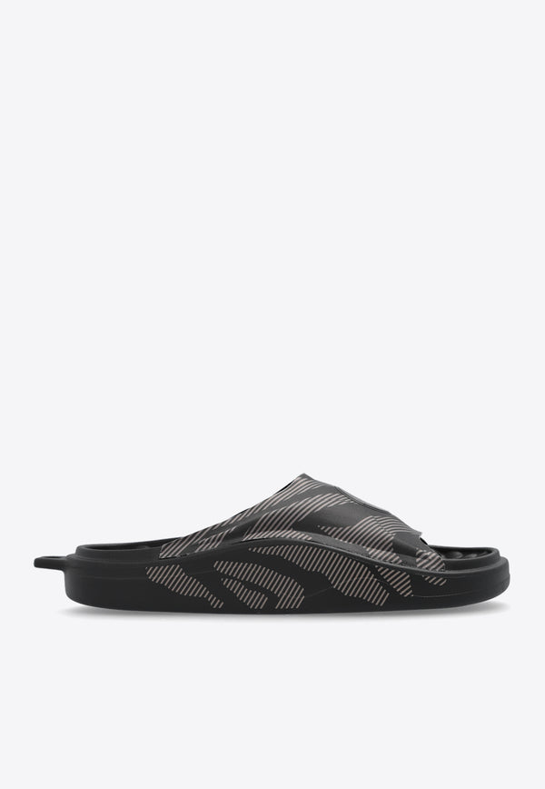 Adidas By Stella McCartney Logo Patch Rubber Slides Black IF6066 0-BLACK BLACK TECEAR