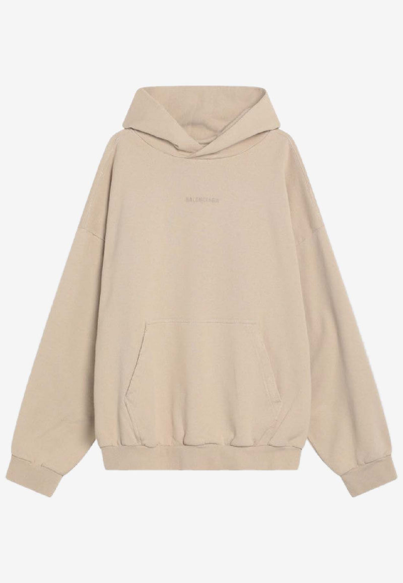 Balenciaga Embroidered Logo Hooded Sweatshirt Beige 767877TSVP1/R_BALEN-9661