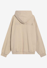Balenciaga Embroidered Logo Hooded Sweatshirt Beige 767877TSVP1/R_BALEN-9661