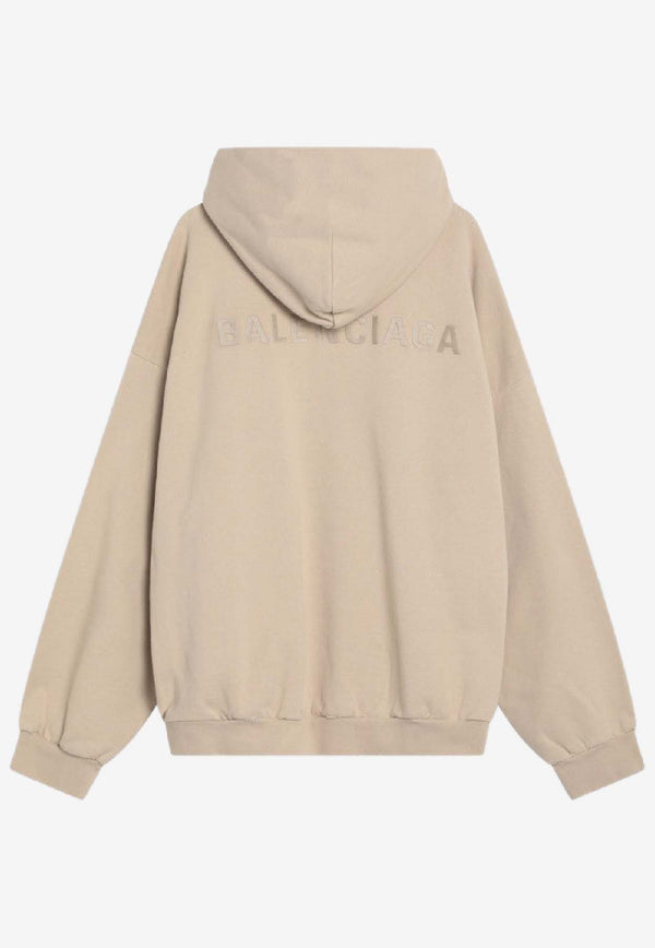 Balenciaga Embroidered Logo Hooded Sweatshirt Beige 767877TSVP1/R_BALEN-9661