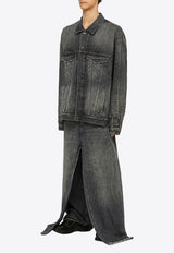 Balenciaga Oversized Washed Denim Jacket Black 767943TNW65/N_BALEN-4445