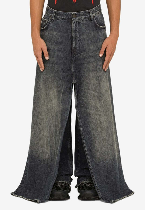 Balenciaga Layered Washed Jeans Black 767979TNW65/N_BALEN-4445