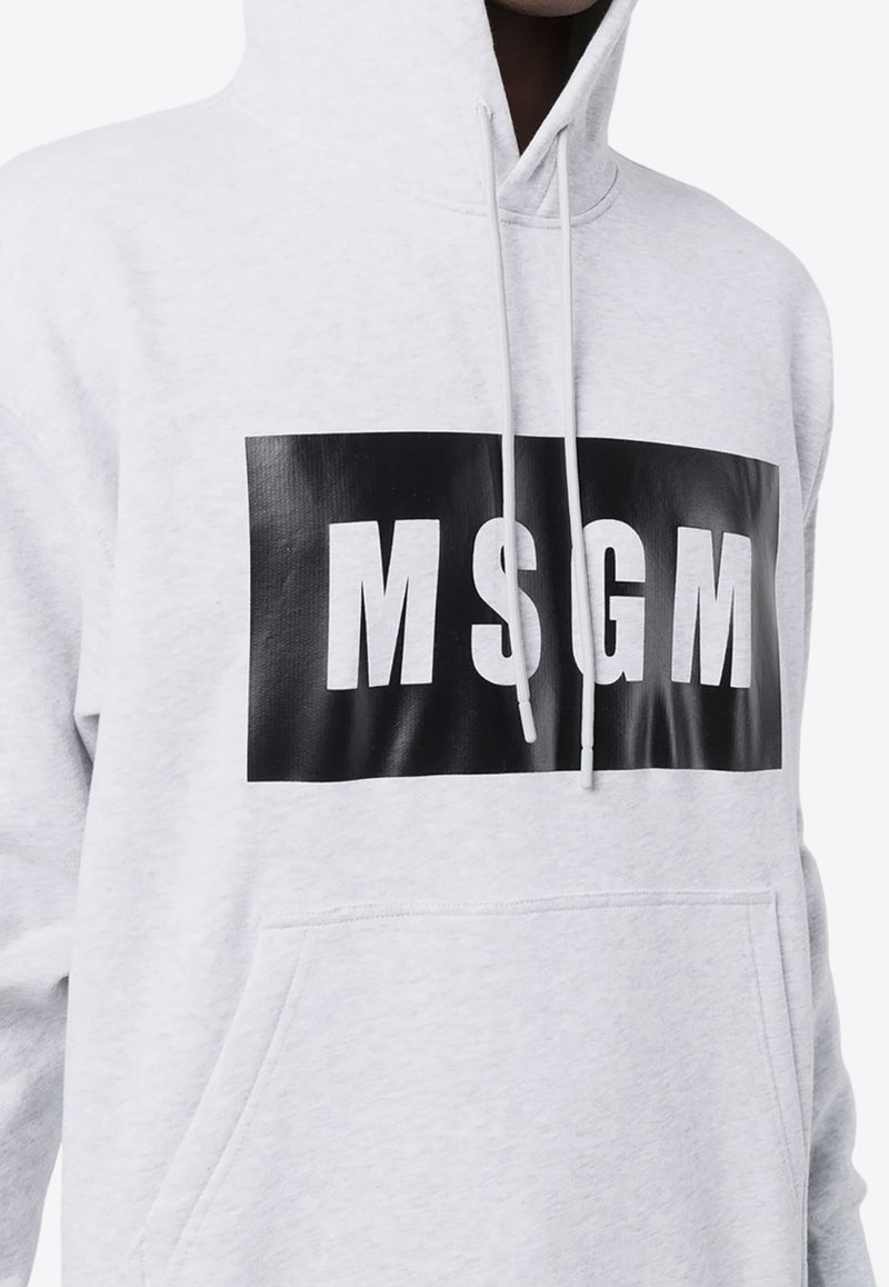 MSGM Logo Print Hooded Sweatshirt Gray 2000MM525200004_94