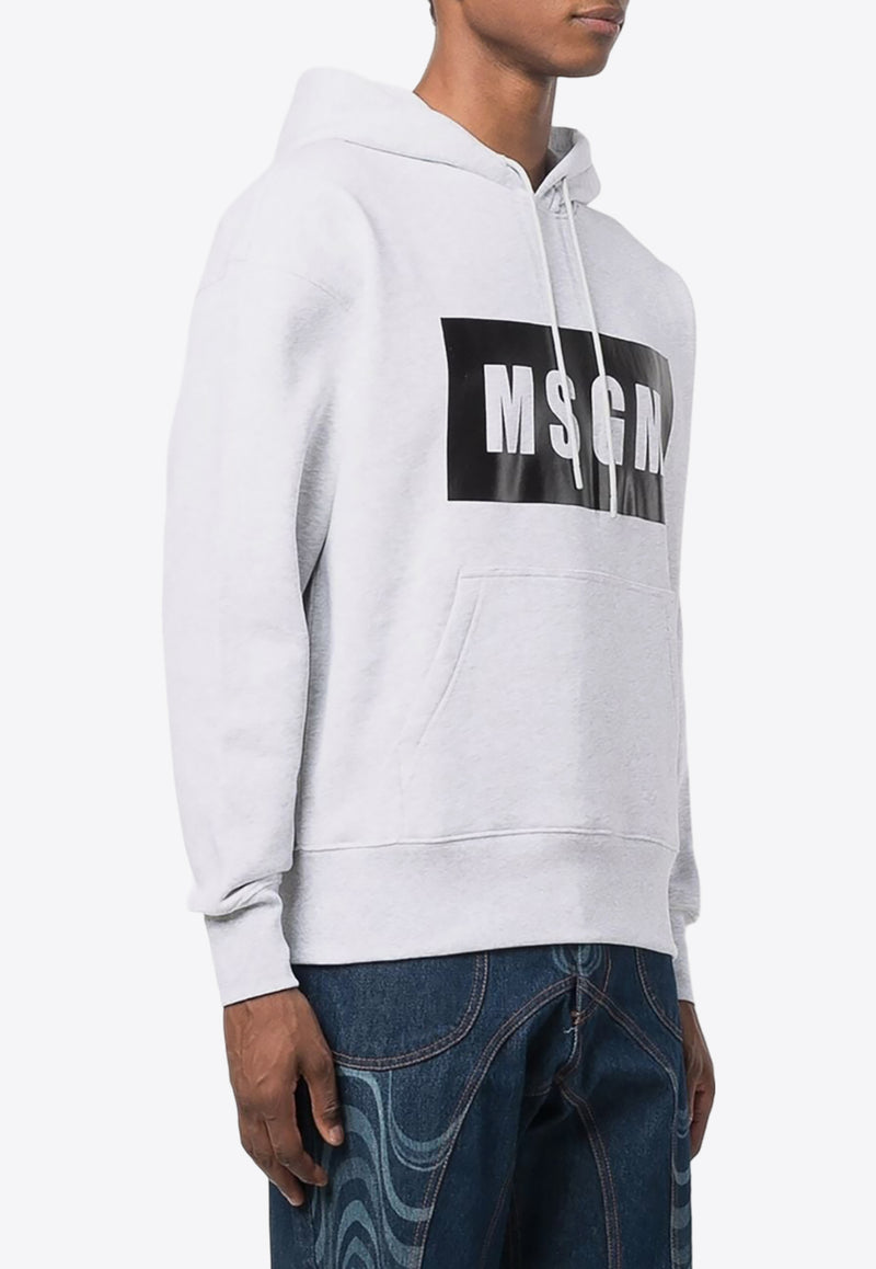 MSGM Logo Print Hooded Sweatshirt Gray 2000MM525200004_94