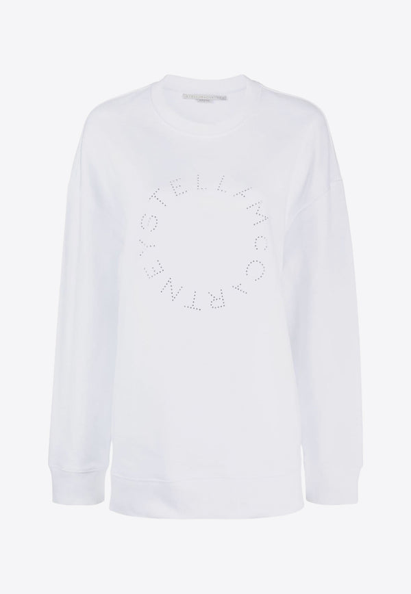 Stella McCartney Crystal-Embellished Logo Sweatshirt 6J02063SPX37_9000 White