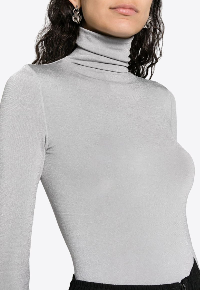 Wolford High-Neck Long-Sleeved Bodysuit Gray 75083_7535