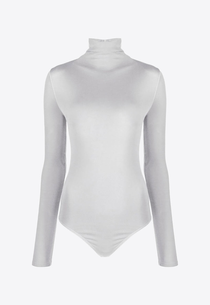 Wolford High-Neck Long-Sleeved Bodysuit Gray 75083_7535