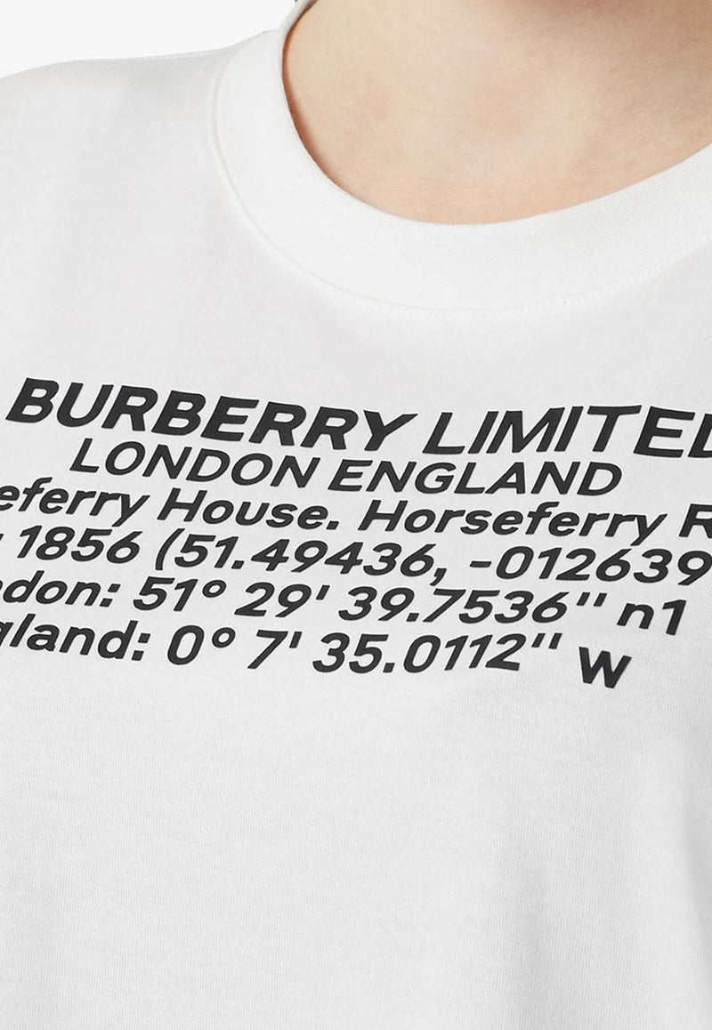 Burberry Logo-Printed Crewneck T-shirt 8024629_A1464 White