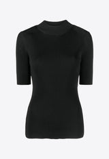 Stella McCartney High-Neck Rib Knit Top 6K04953S2419_1000 Black