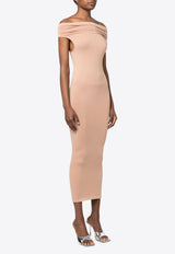 Wolford Off-Shoulder Midi Dress Pink 50796_4853