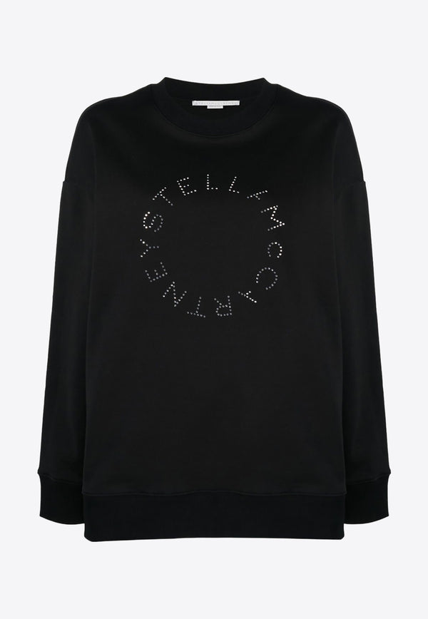 Stella McCartney Crystal-Embellished Logo Sweatshirt 6J02063SPX37_1000 Black