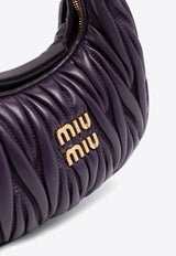 Miu Miu Mini Wander Quilted Leather Hobo Bag Purple 5BP078VOOON88_F0030