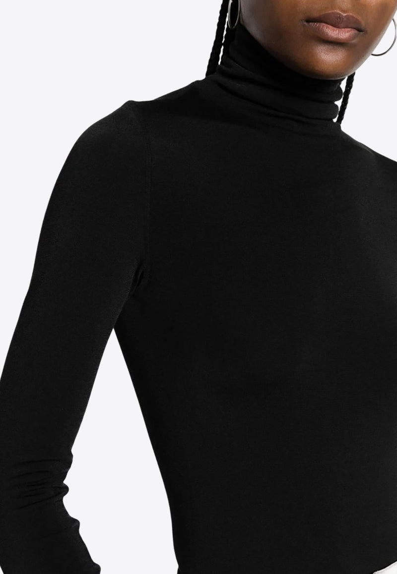 Wolford High-Neck Long-Sleeved Bodysuit  Black 75083_7005