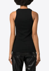 MSGM Cut-Out Fine Ribbed Tank Top Black 3541MDT82237794_99