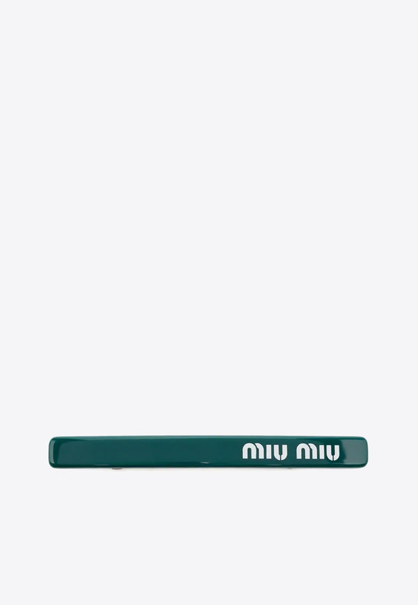 Miu Miu Logo Print Hair Clip Blue 5IF1252F8O_F0NQE