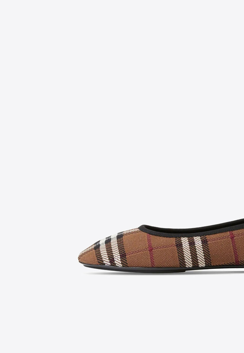 Burberry Vintage Check Leather Ballet Flats Brown 8070760_A9011