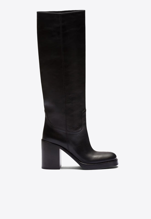 Prada 90 Knee-High Leather Boots Black 1W281NF090070_F0002