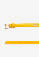 Prada Skinny Eyelet Leather Belt Yellow 1JC1982EH8F0506