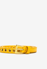 Prada Skinny Eyelet Leather Belt Yellow 1JC1982EH8F0506