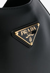 Prada Triangle Logo Leather Shoulder Bag Black 1BC196VOOO2AIX_F0002