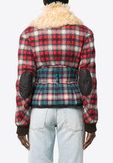 Dsquared2 Shearling-Trimmed Flannel Jacket  Multicolor S72AM1030S78105_001F