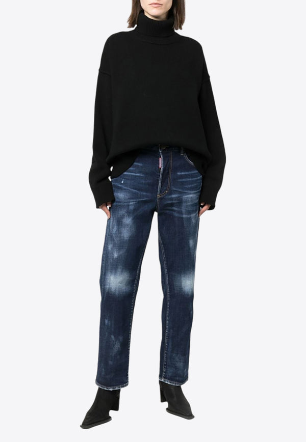 Dsquared2 Worn-Out Straight-Leg Jeans  Blue S75LB0799S30664_470